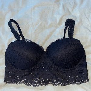 Black lace padded bralette